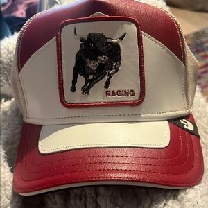 Goorin Bros Red and White Bull Trucker Hat